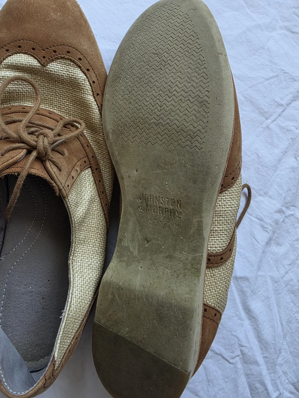 Johnston & Murphy Brown and Cream Wingtip Derby Oxfords
